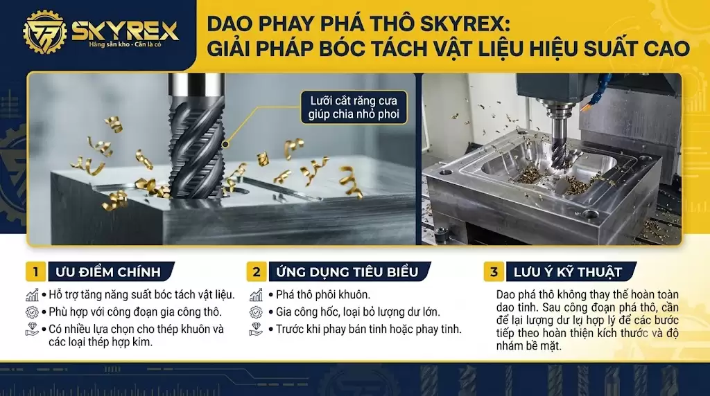 Dao phay phá thô - Roughing End Mill