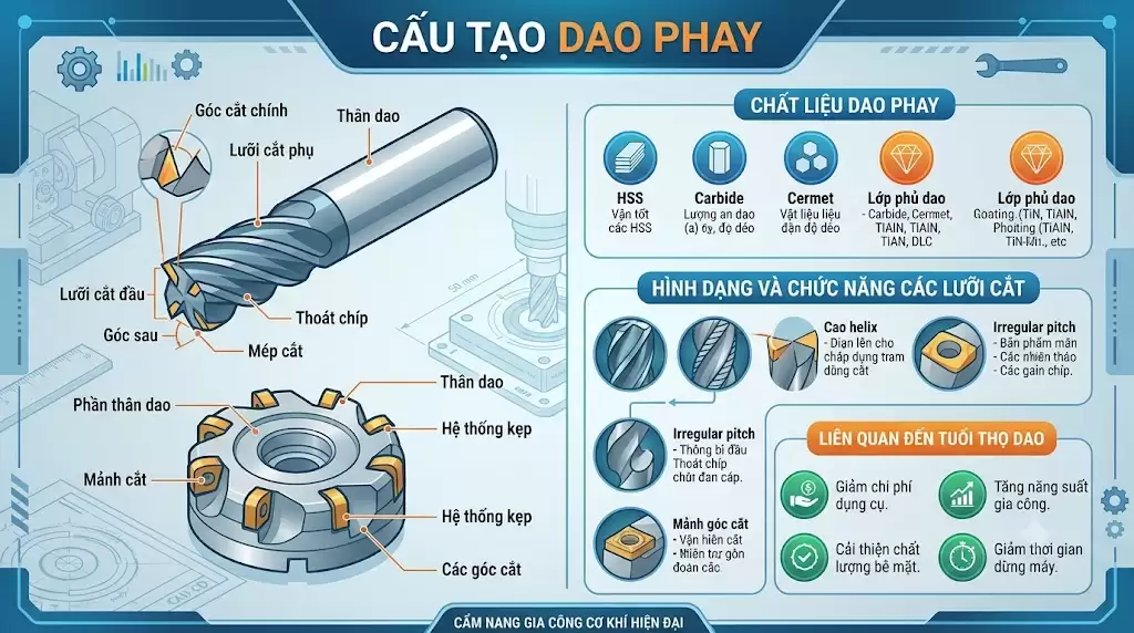 Cấu Tạo Dao Phay: 6 Bộ Phận Quan Trọng Cần Biết