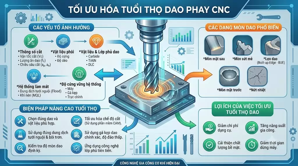 Tuổi thọ dao phay: 6 yếu tố quan trọng cần biết