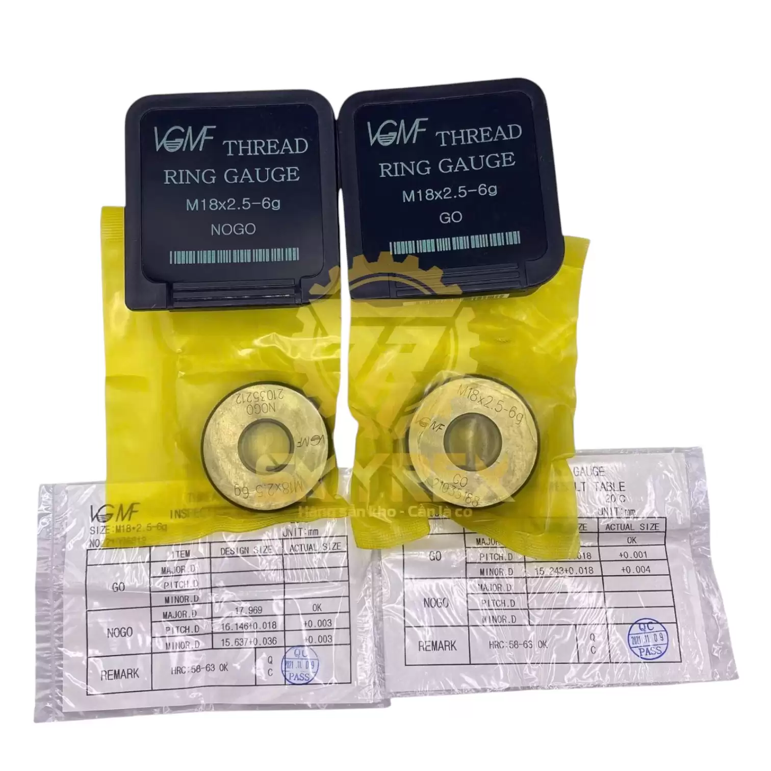 Dưỡng kiểm ren ngoài M18 (M18x2.5 – 6g) – GO/NOGO – Ring Gauge – VGMF chính hãng