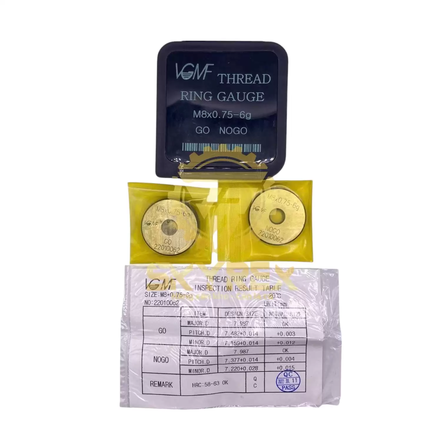 Dưỡng kiểm ren ngoài M8 – (M8x0.75, M8x1.25, M8x1) – GO/NOGO – Ring Gauge – VGMF chính hãng
