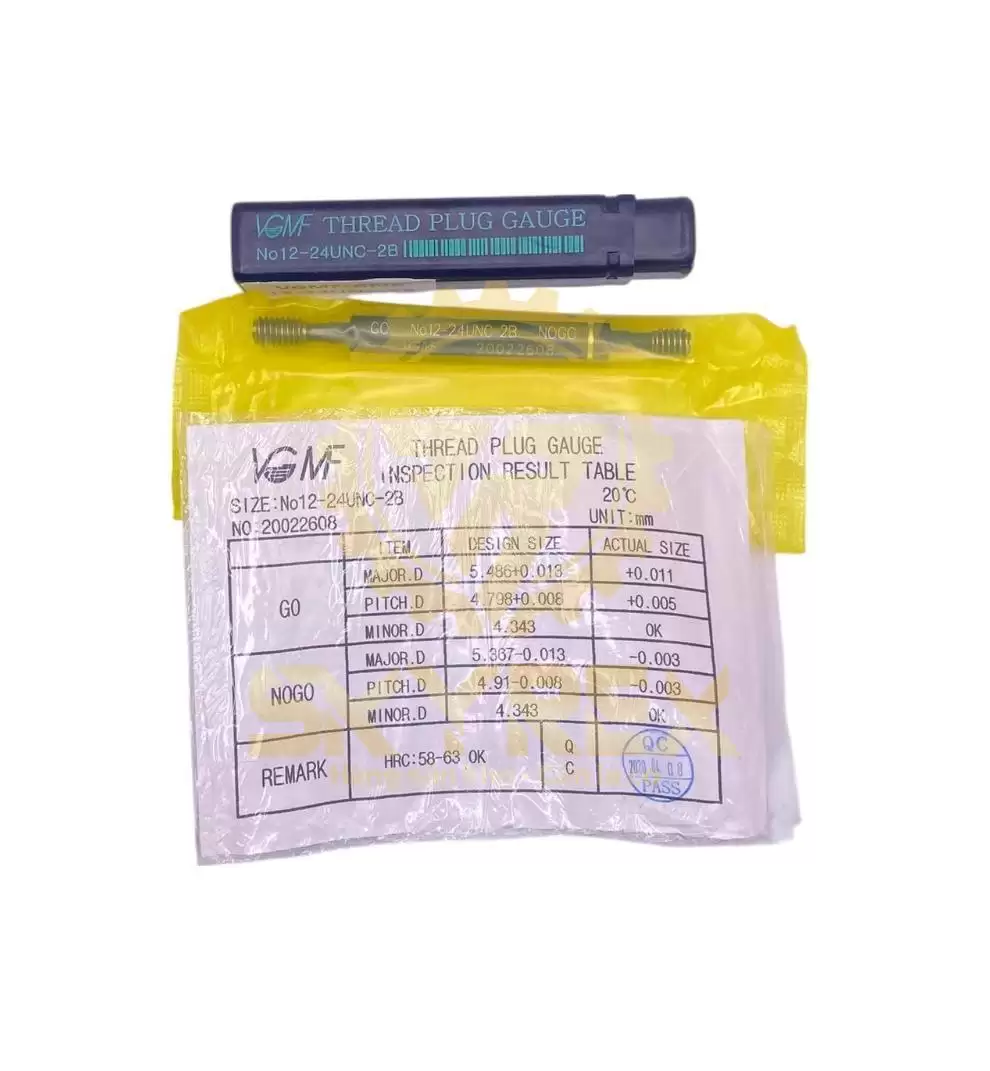 Dưỡng ren lỗ 12-24UNC – GO/NO-GO Plug Gauge Class 2B Inox/Thép ANSI