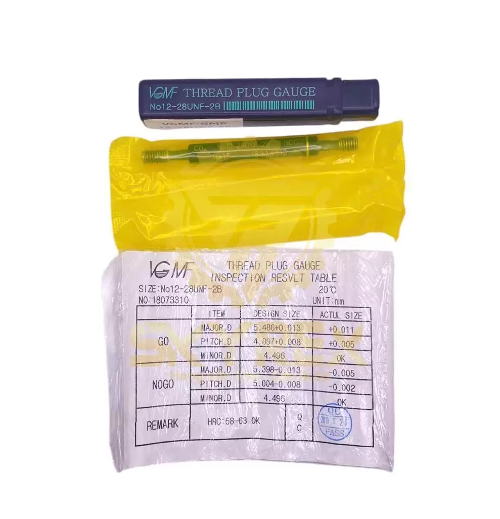Dưỡng ren lỗ 12-28UNF – GO/NO-GO Plug Gauge 2B Inox/Thép ANSI